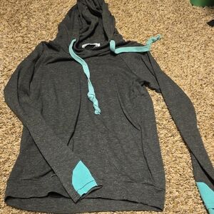 Michelle Mae Gray Hoodie with Teal Accents